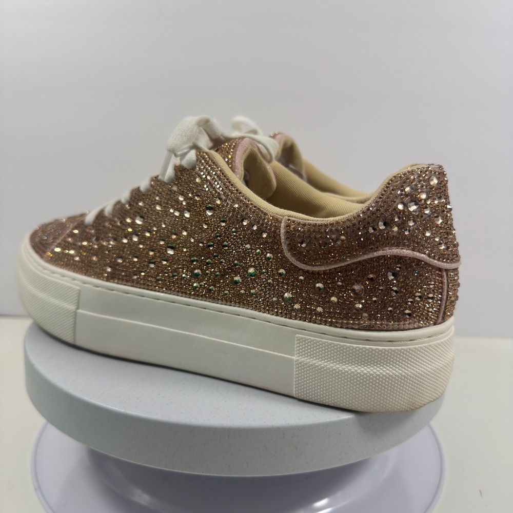 Betsey Johnson Women Sneakers Rhinestone Sparkle Casual Gold Platform 8M - Picture 9 of 15